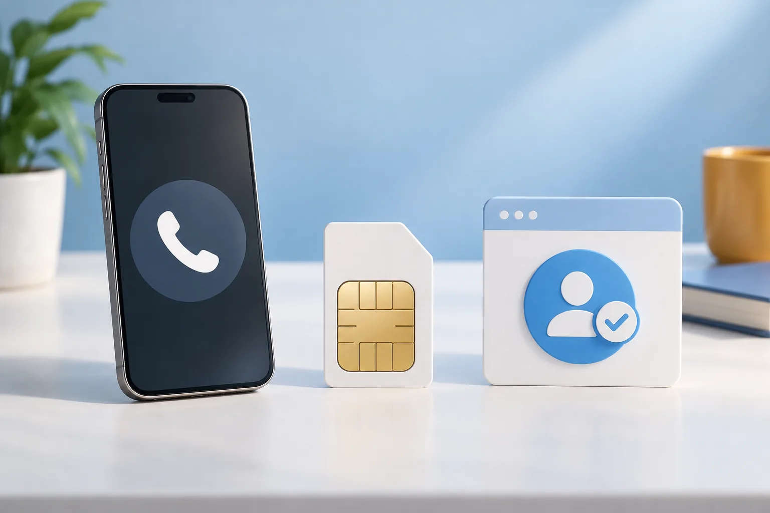 Телефон, SIM-карта и отдельный официальный канал связи для независимой проверки